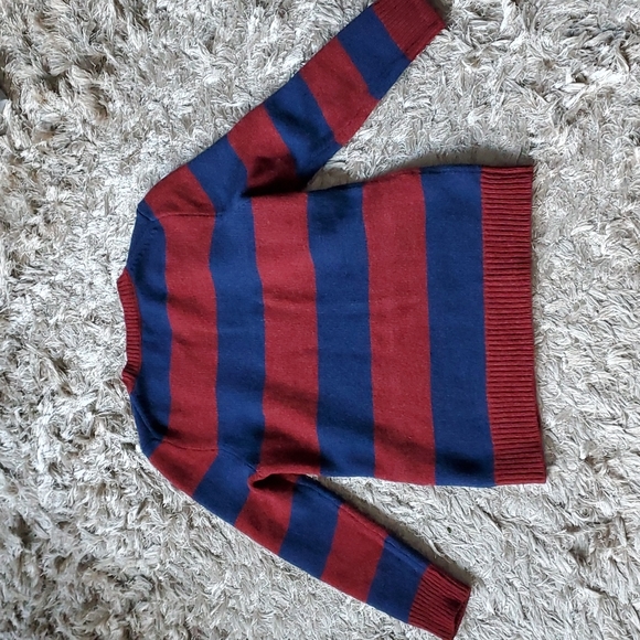 J.CREW 100 % lamb wool red and blue sweater - Picture 7 of 9